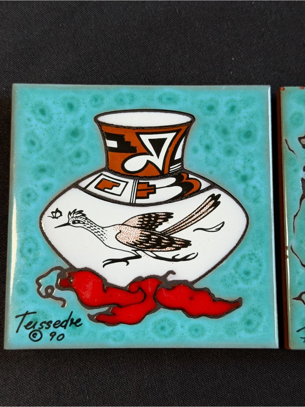 Vintage Cleo Teissedre Tile Art Set
